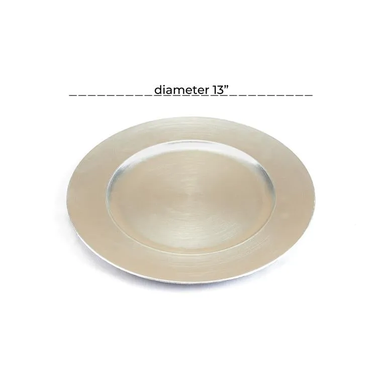 1 PIECE SILVER MELAMINE CHARGER,