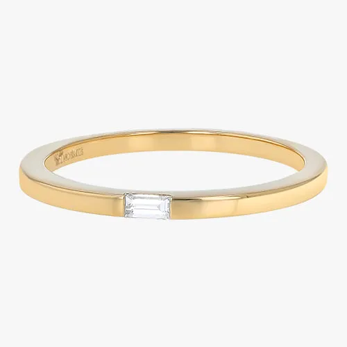 14K H-I/SI Single Baguette Ring