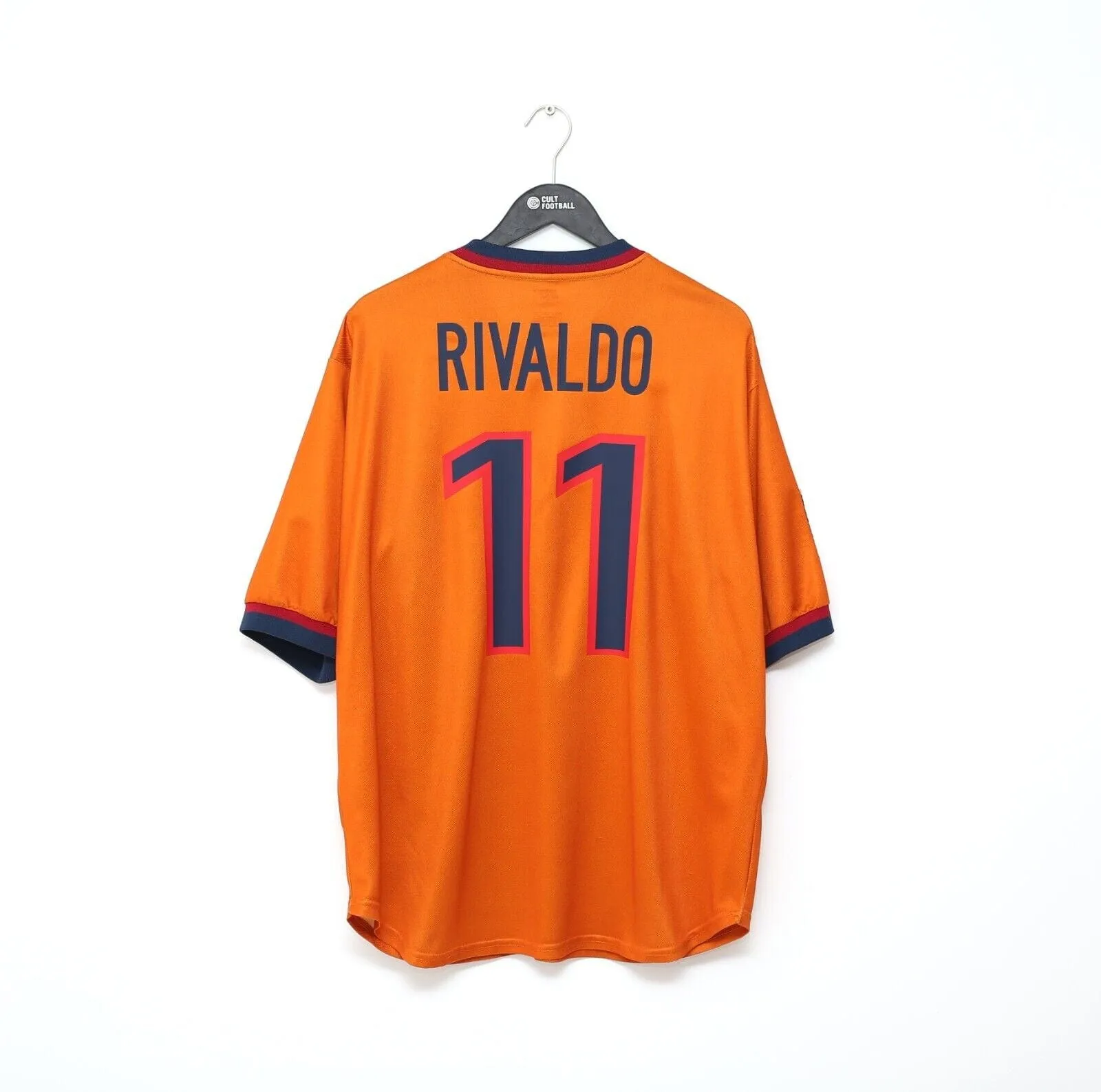 1998/00 RIVALDO #11 Barcelona Vintage Nike Away Football Shirt Jersey XL Brazil