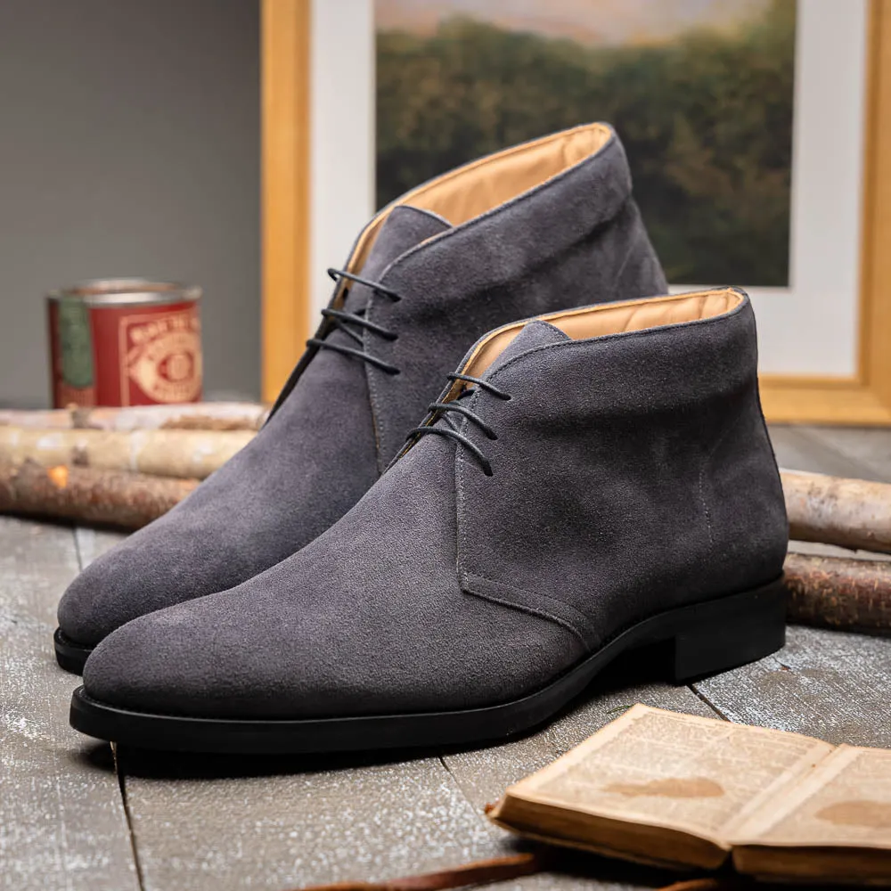 46-592-GRY MARCO Suede Calfskin Chukka Boot Grey