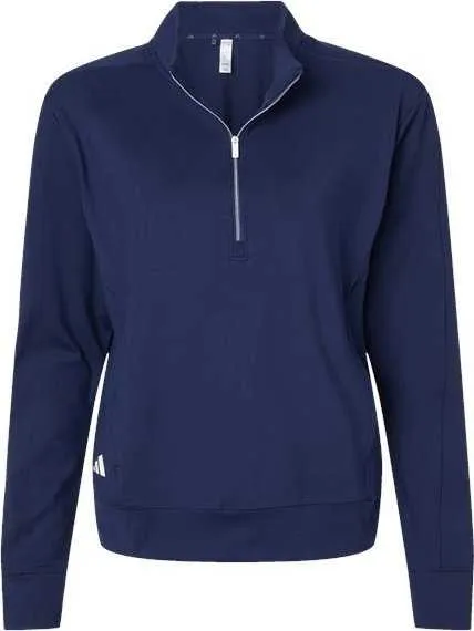 Adidas A1002 Women's Ultimate365 Textured Quarter-Zip Pullover - Collegiate Navy