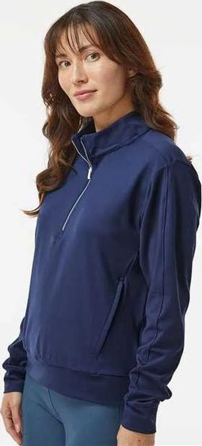 Adidas A1002 Women's Ultimate365 Textured Quarter-Zip Pullover - Collegiate Navy