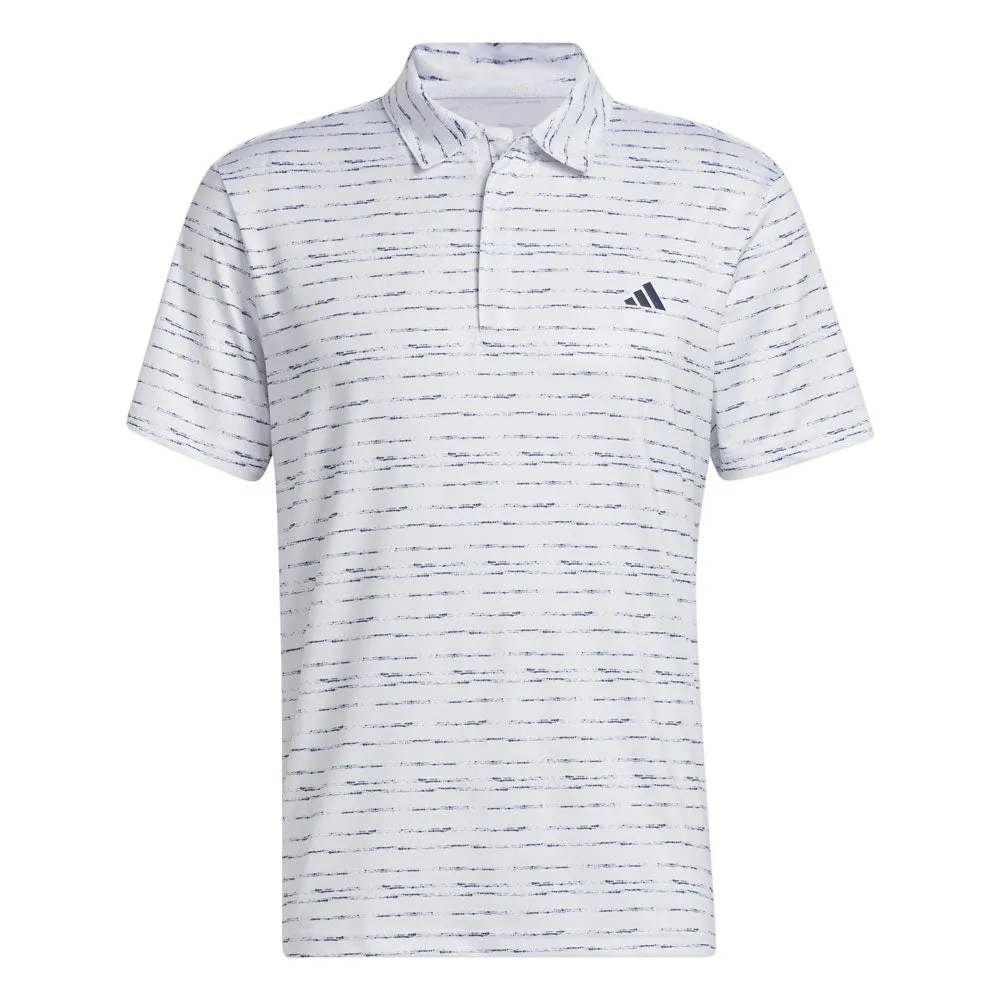 adidas Mens Striped Zip Polo