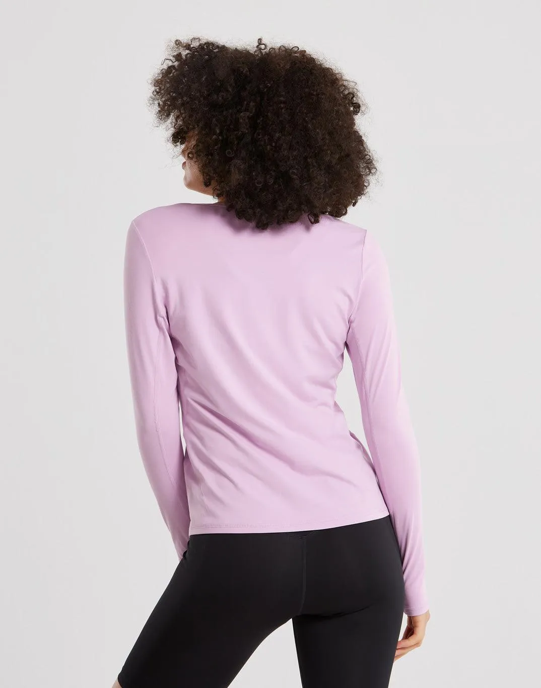 Advantage V-Neck Long Sleeve Tee in Orchid