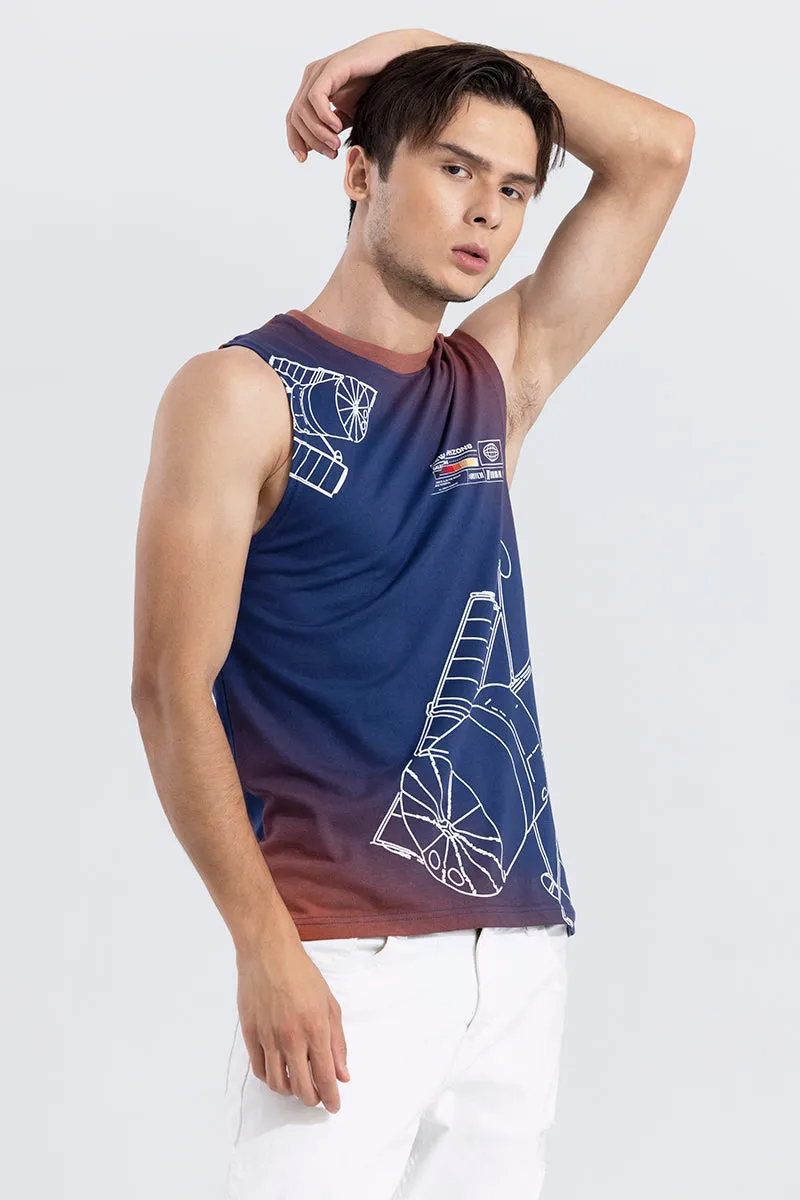 AeroSculpt Blue Sleeveless T-Shirt