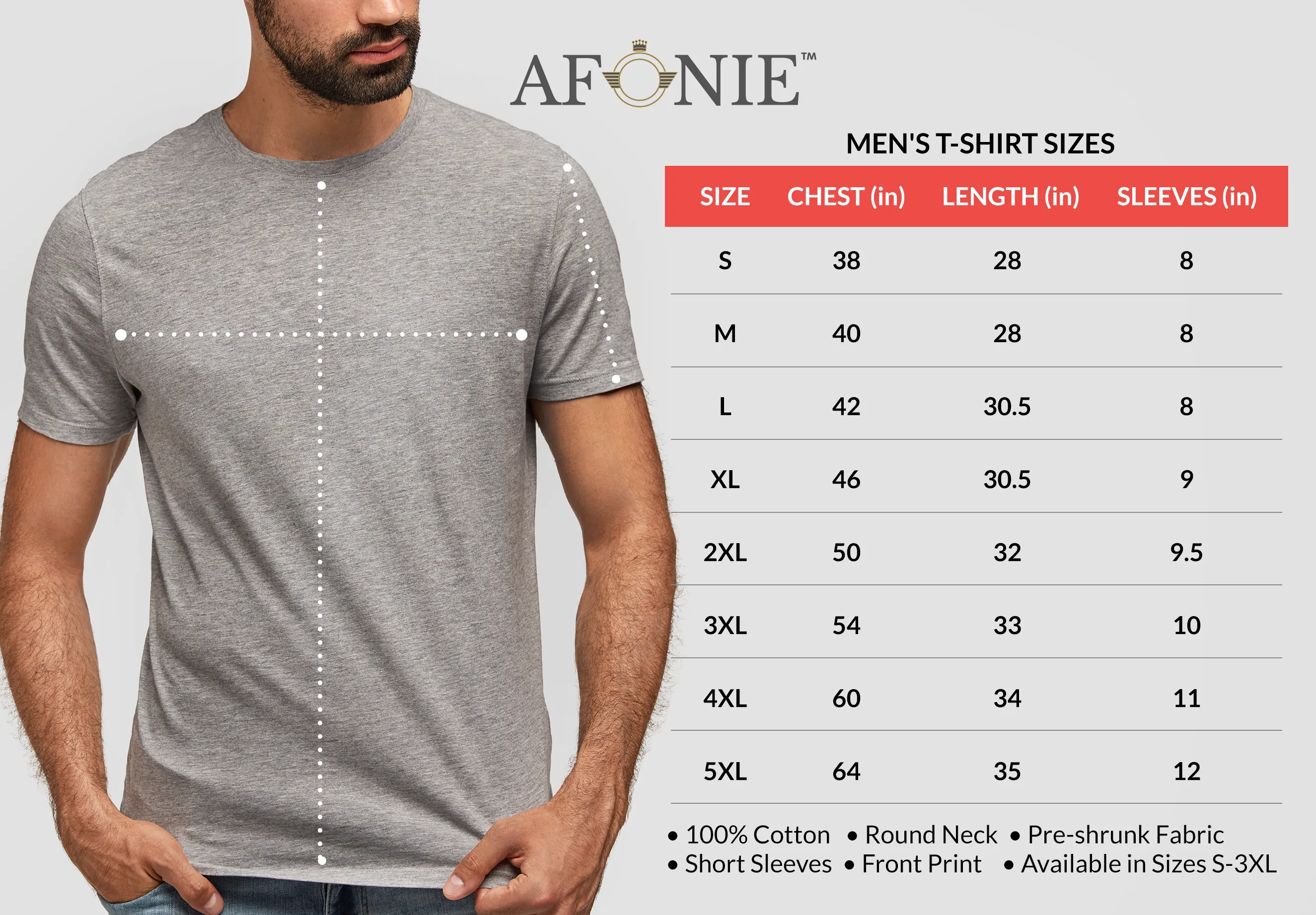 AFONiE High Quality Large Graphic Print T-Shirts