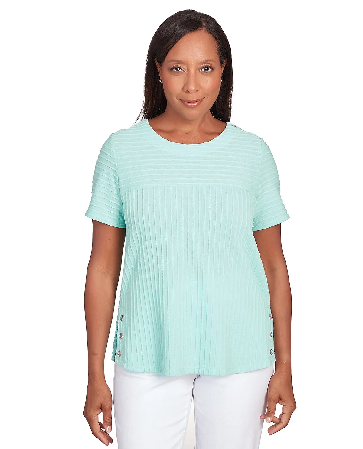 Alfred Dunner Solid Texture Top