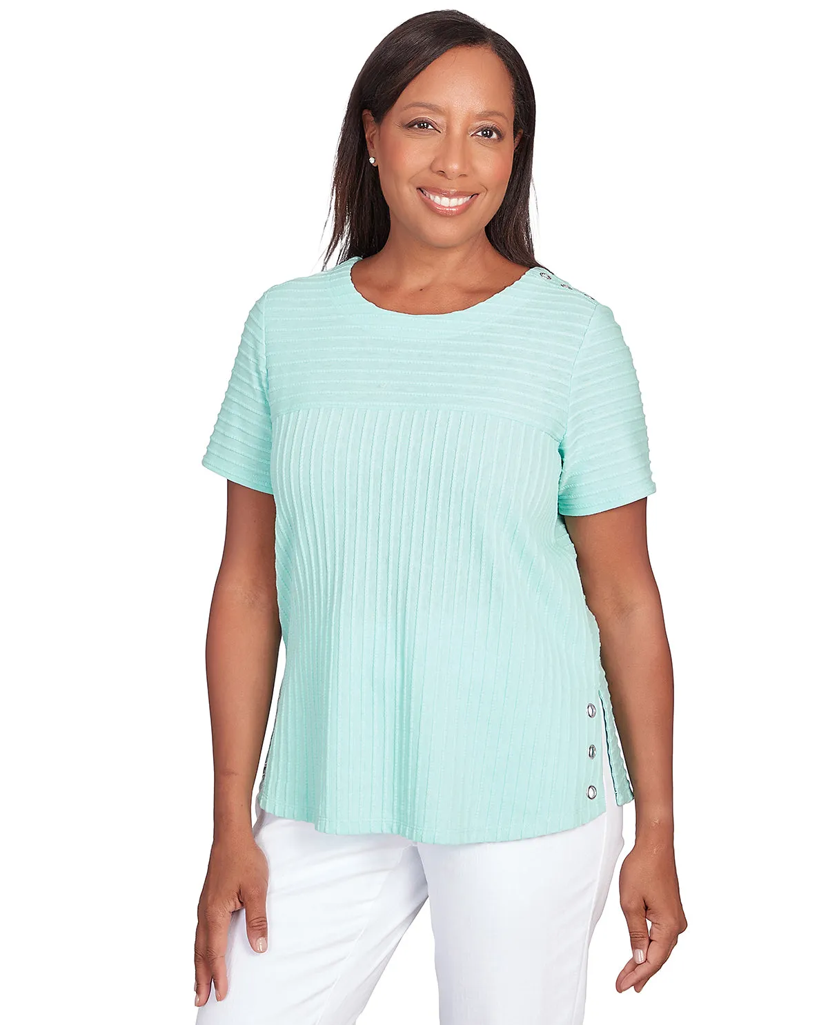 Alfred Dunner Solid Texture Top