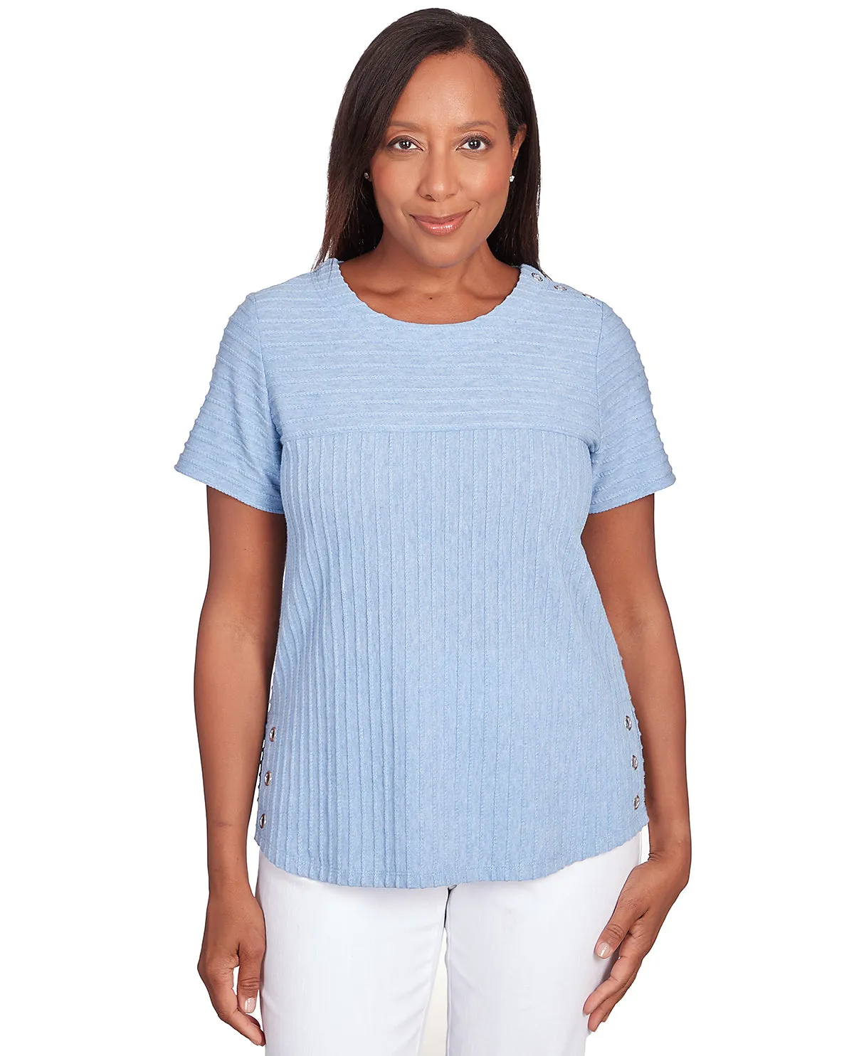 Alfred Dunner Solid Texture Top