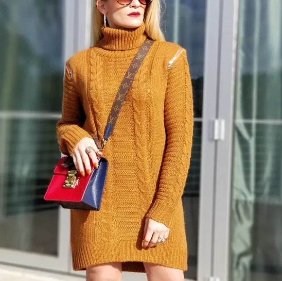 ALI Cable Knit Sweater Dress