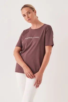 Assembly Label - Logo Cotton Crew Tee - Damson