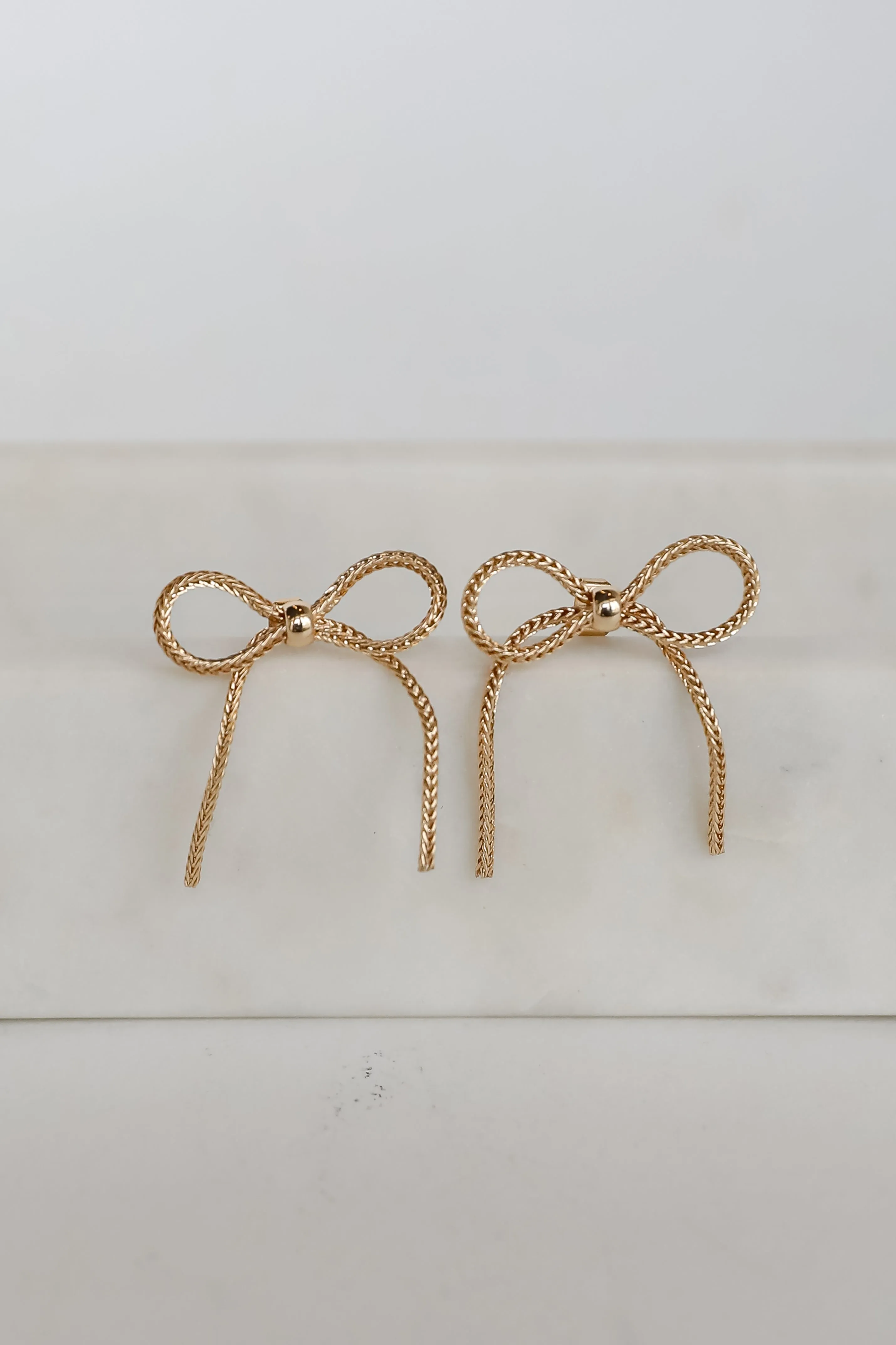 Ava Gold Bow Earrings