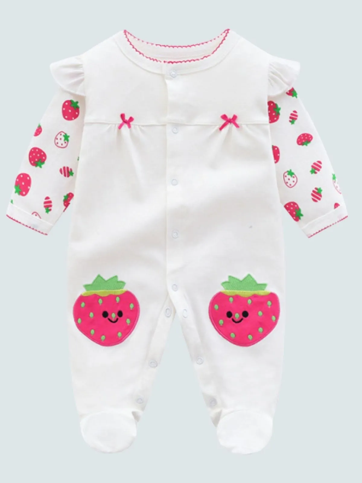 Baby Berry Stylish Strawberry Footie Onesie