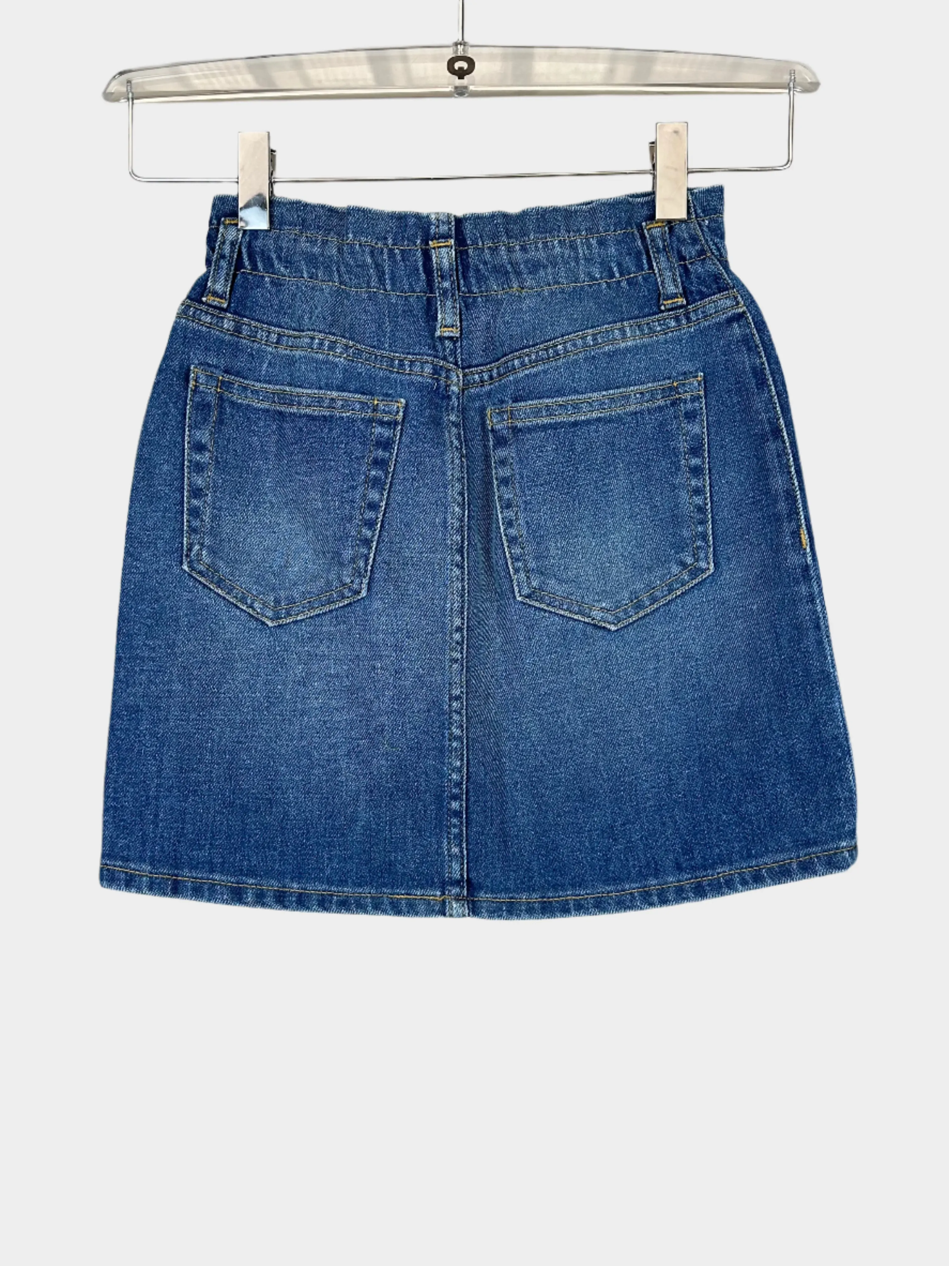 Back Curled Denim Skirt