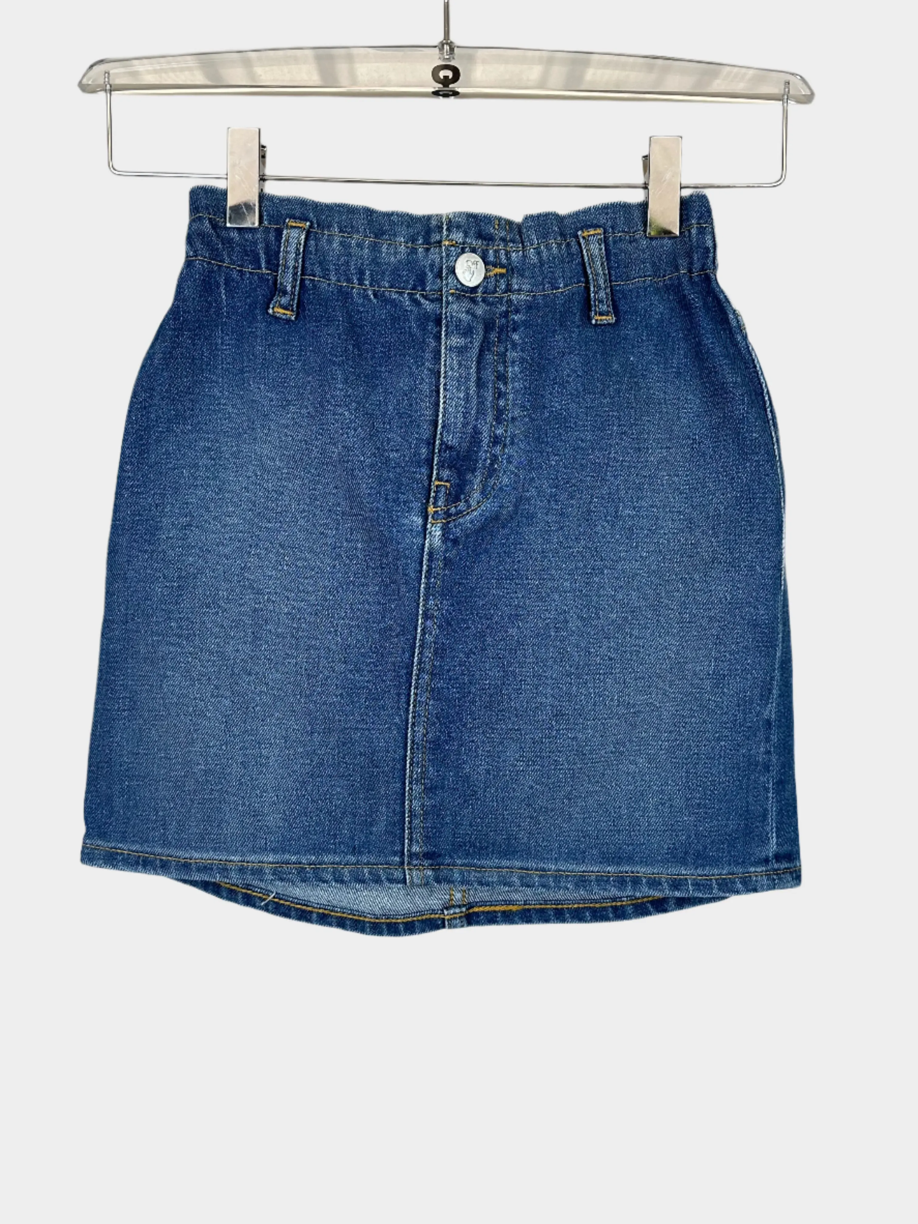 Back Curled Denim Skirt