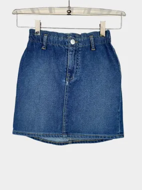 Back Curled Denim Skirt