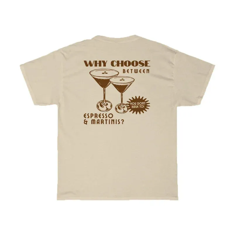 Back Print Stylish Espresso Martini T-Shirt