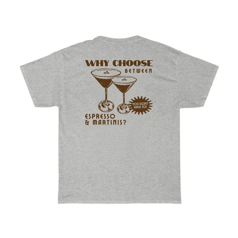 Back Print Stylish Espresso Martini T-Shirt