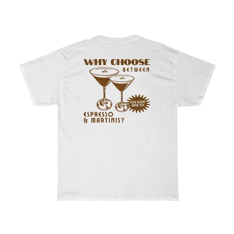 Back Print Stylish Espresso Martini T-Shirt