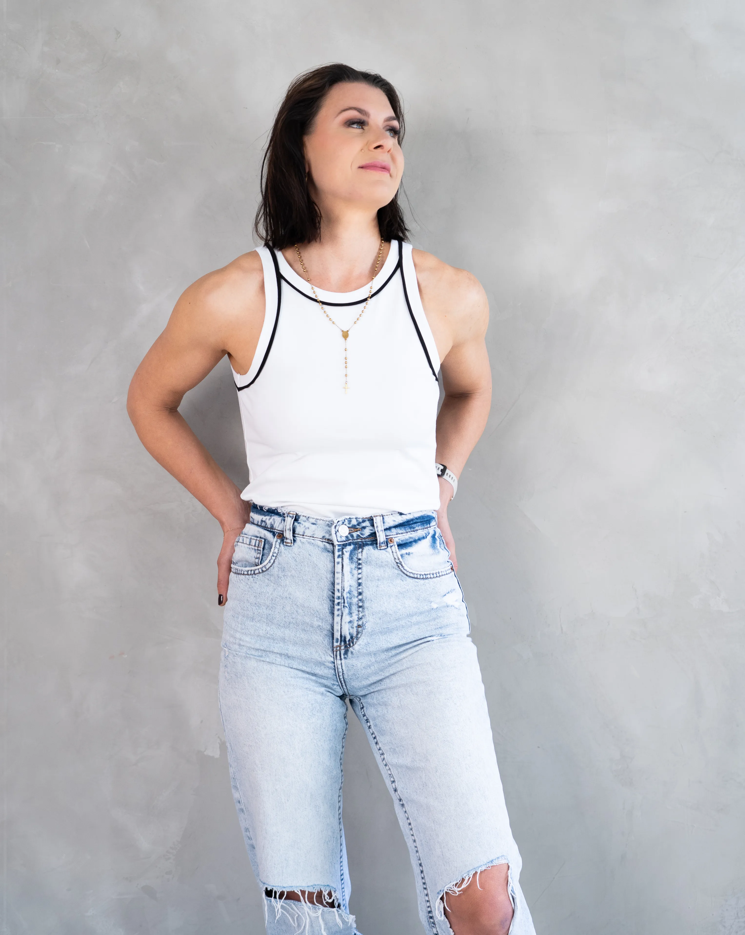 Basic Piped Vest | Ivory