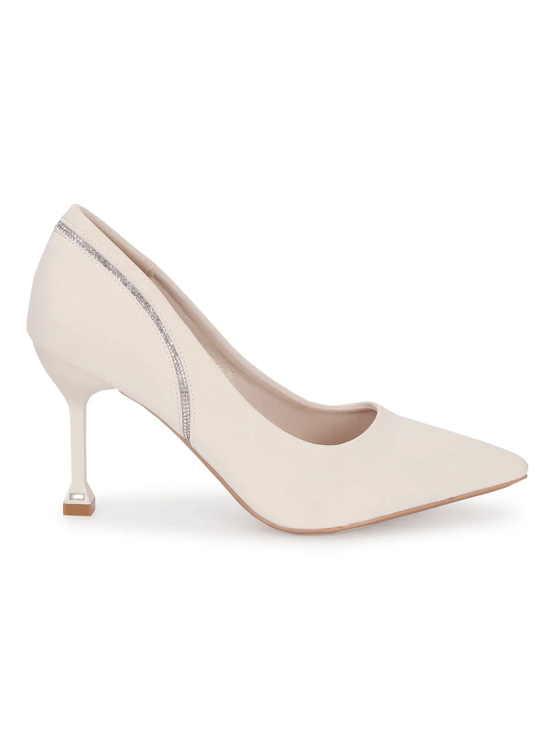 Beige PU Stylish Stiletto Heel Pumps (TC-ML056-BEIG)