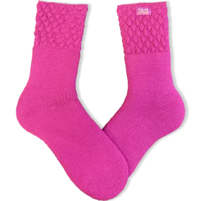 Berry Cold Weather Women's Socks with Textured Top