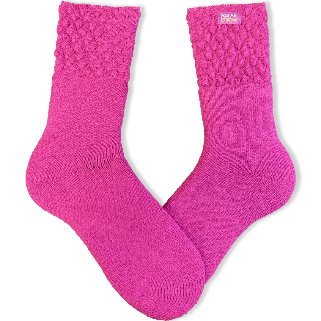 Berry Cold Weather Women's Socks with Textured Top