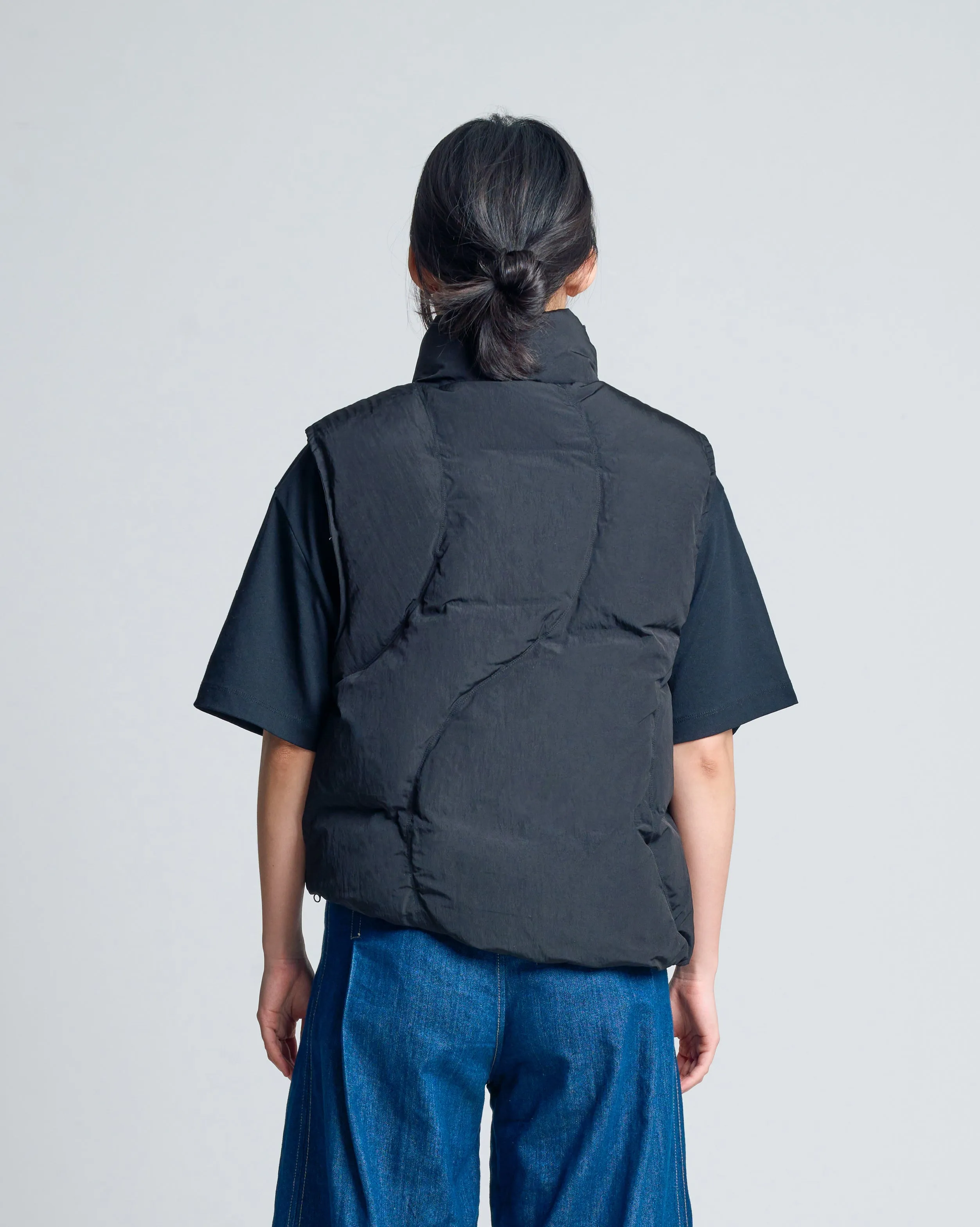 Black Fencing Down Vest