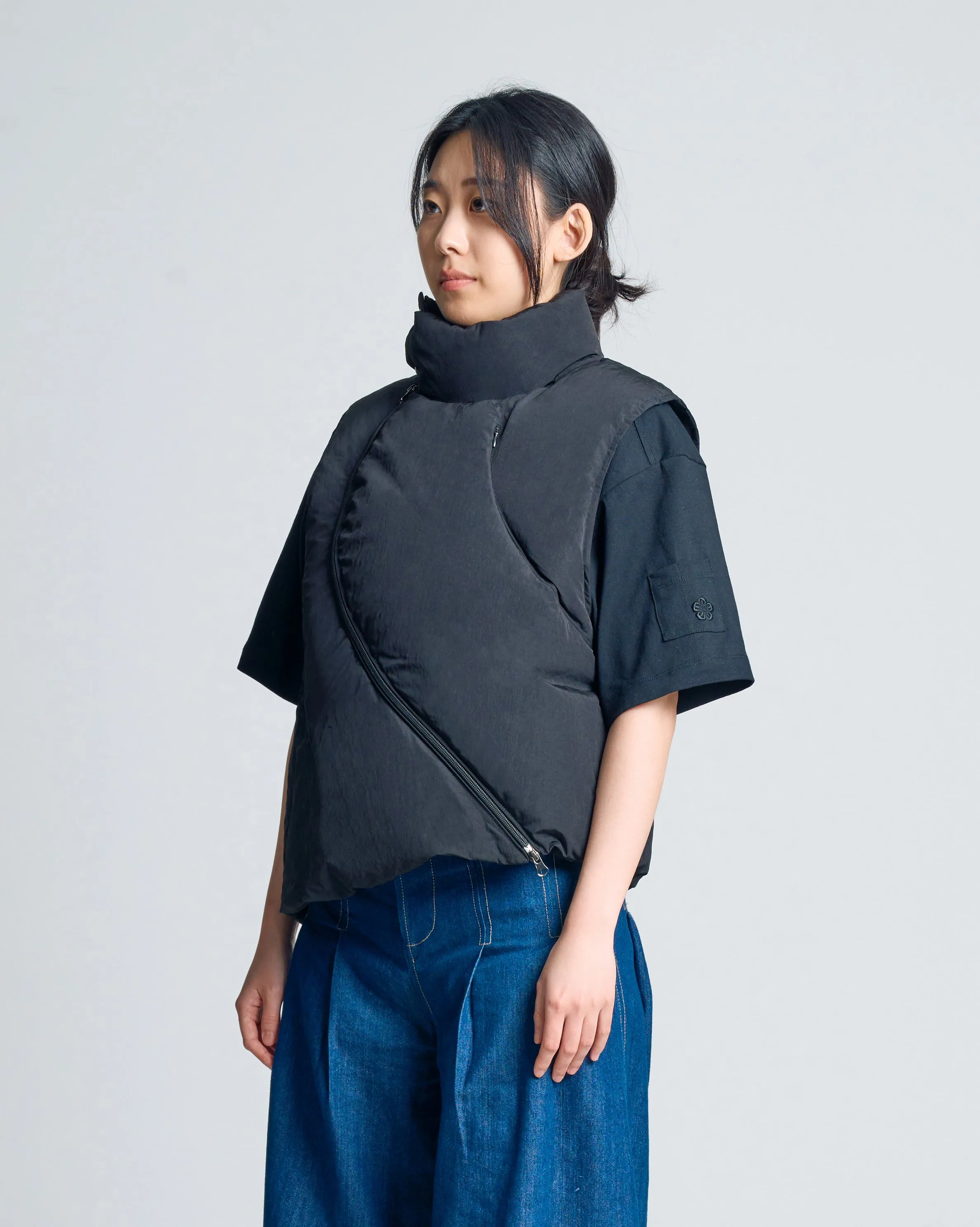 Black Fencing Down Vest