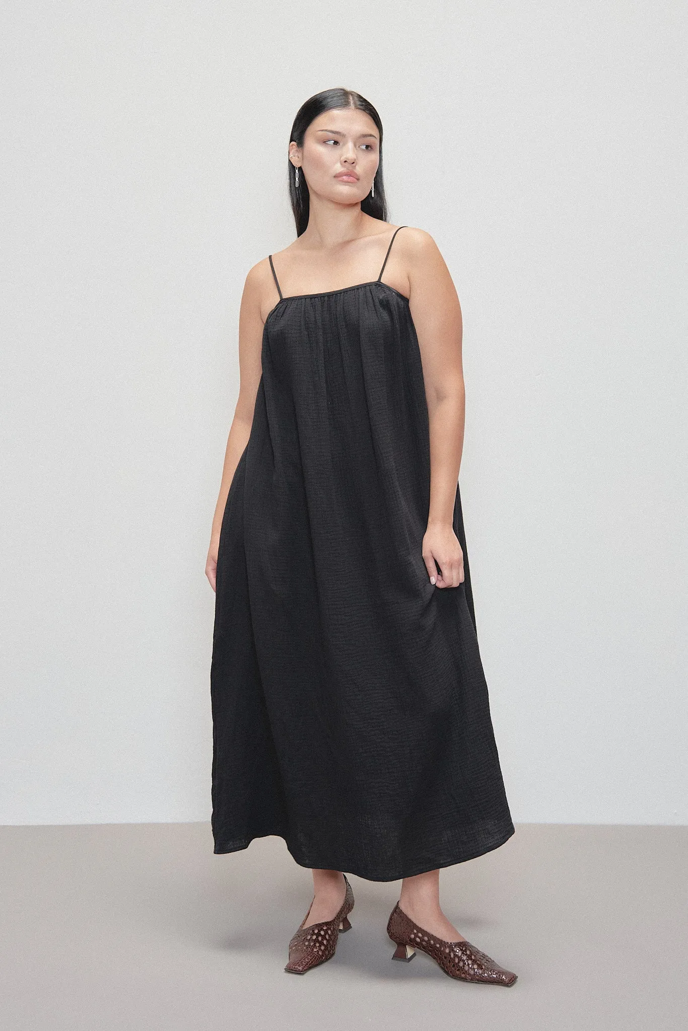 Black Gauze Tent Dress