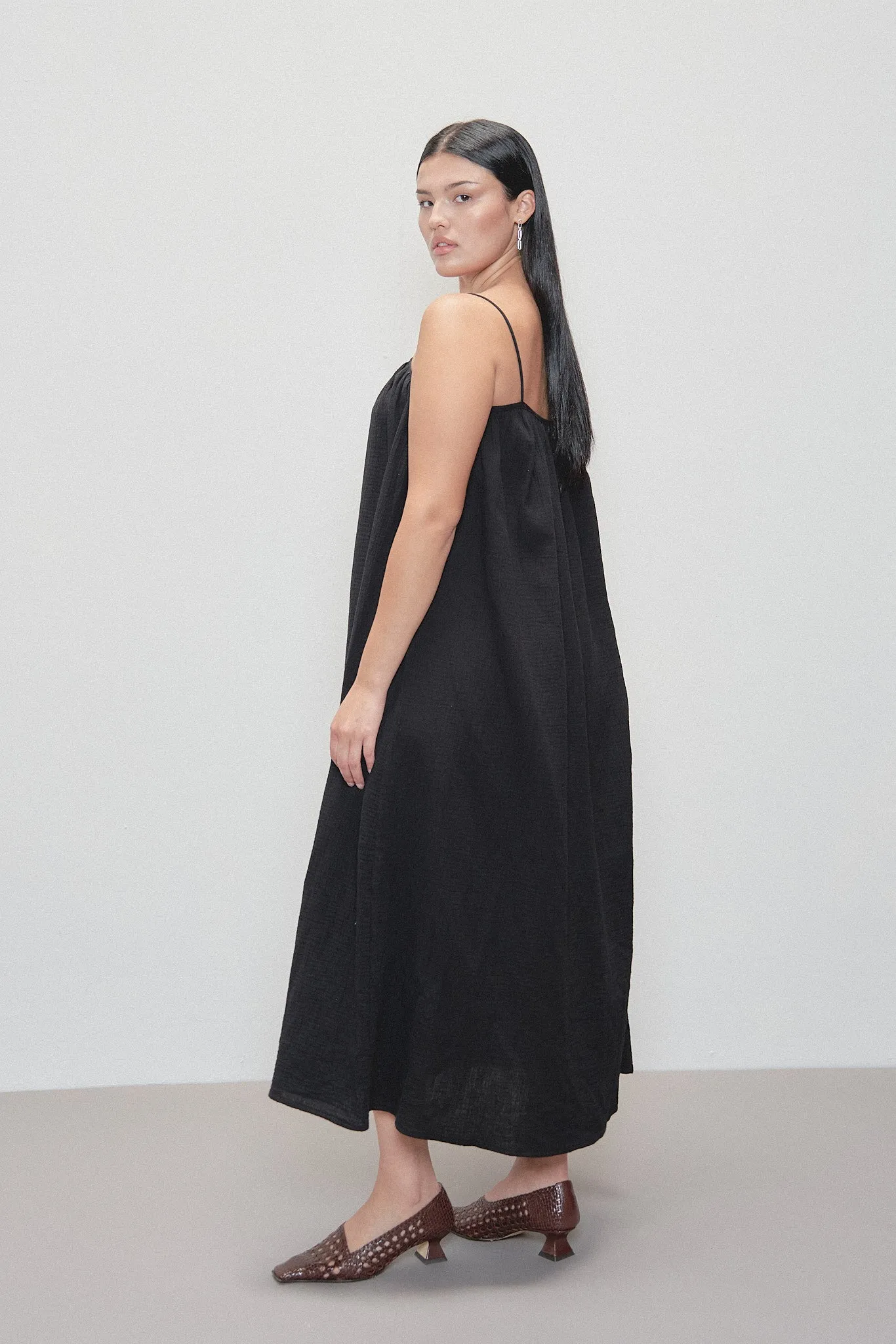 Black Gauze Tent Dress