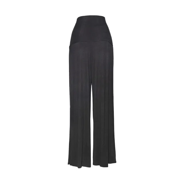 Black Modal Jersey High Waist Pants