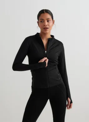 Black Sculpting Zip Jacket