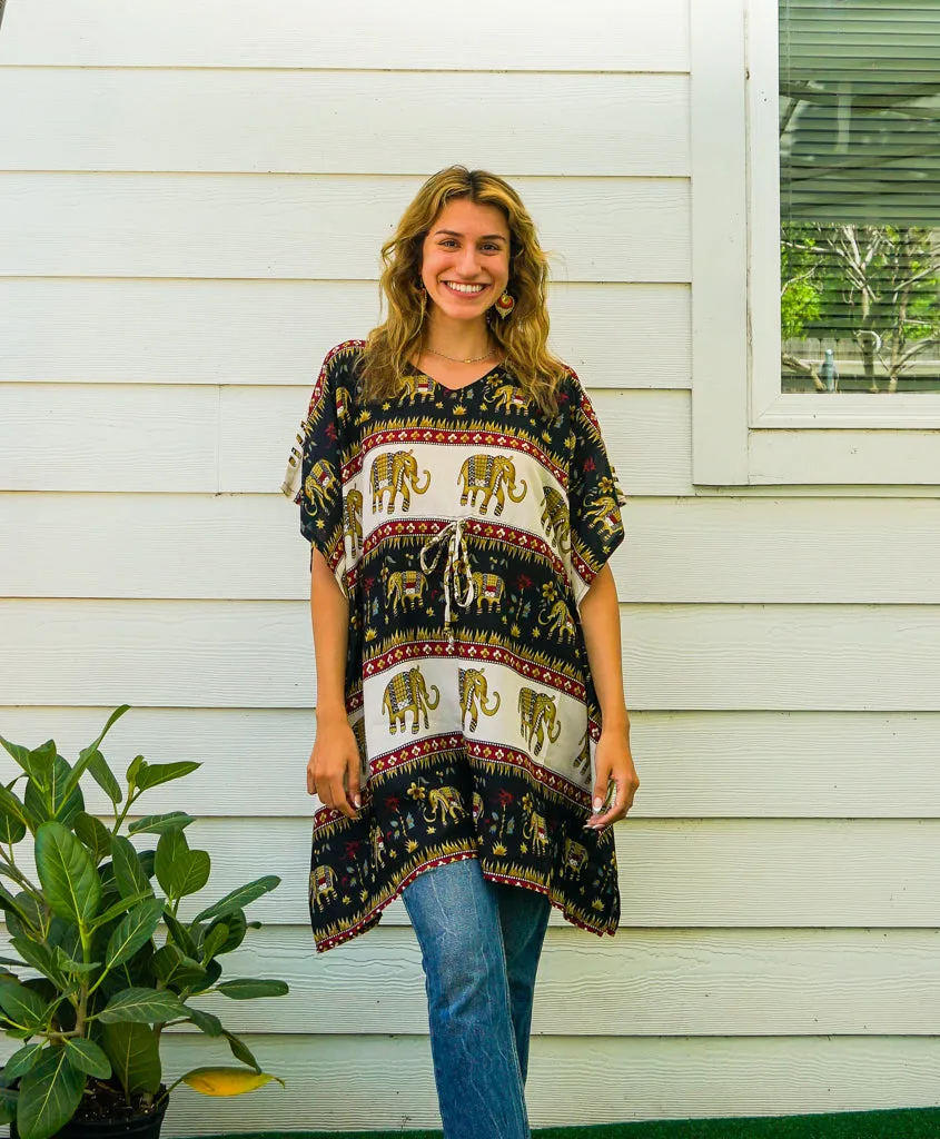 Black Sweet Elephant Kaftan Blouse