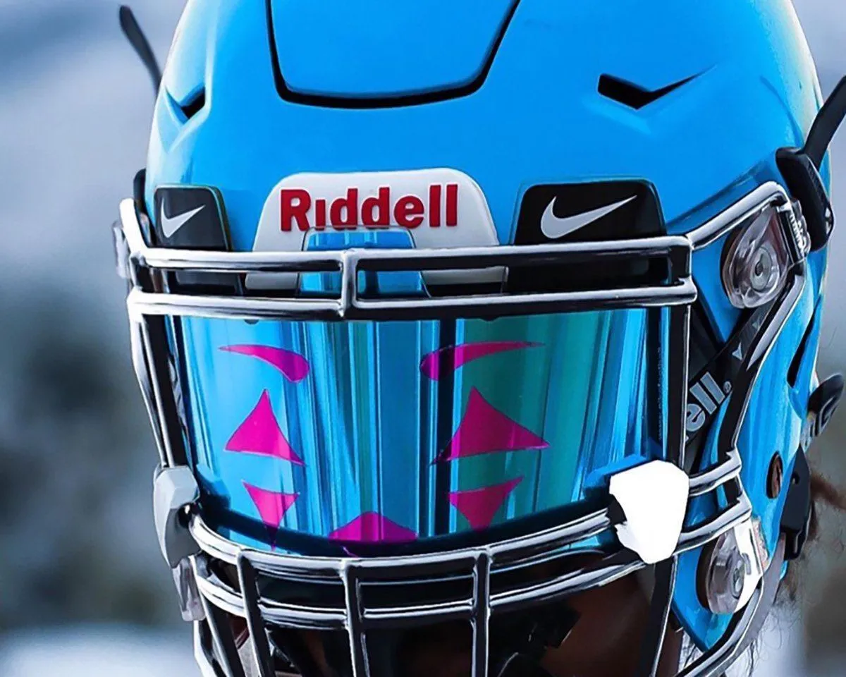 Blue Pink Chrome JOKER 2.0 Custom Football Visor