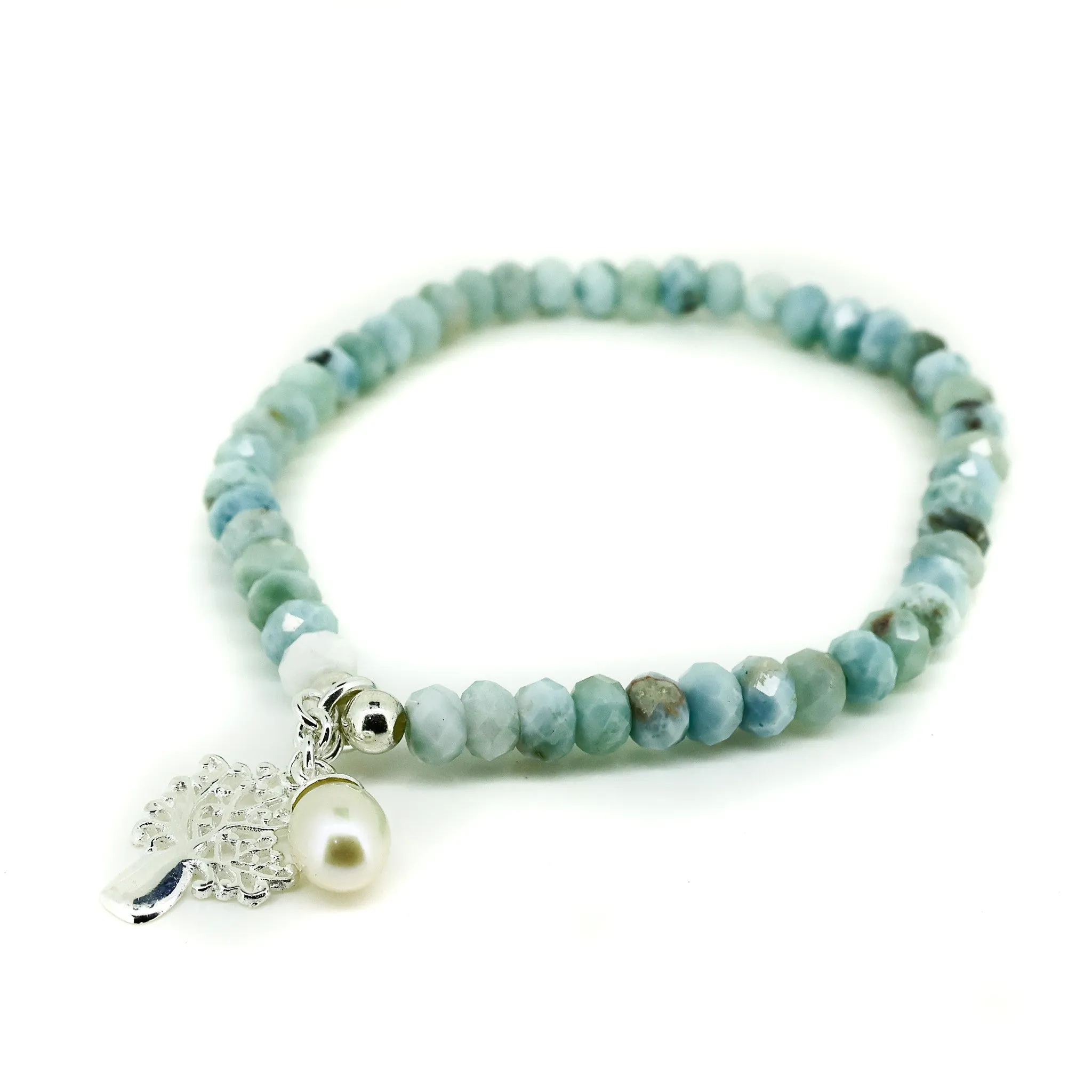 Boab Tree Pearl Larimar Bracelet