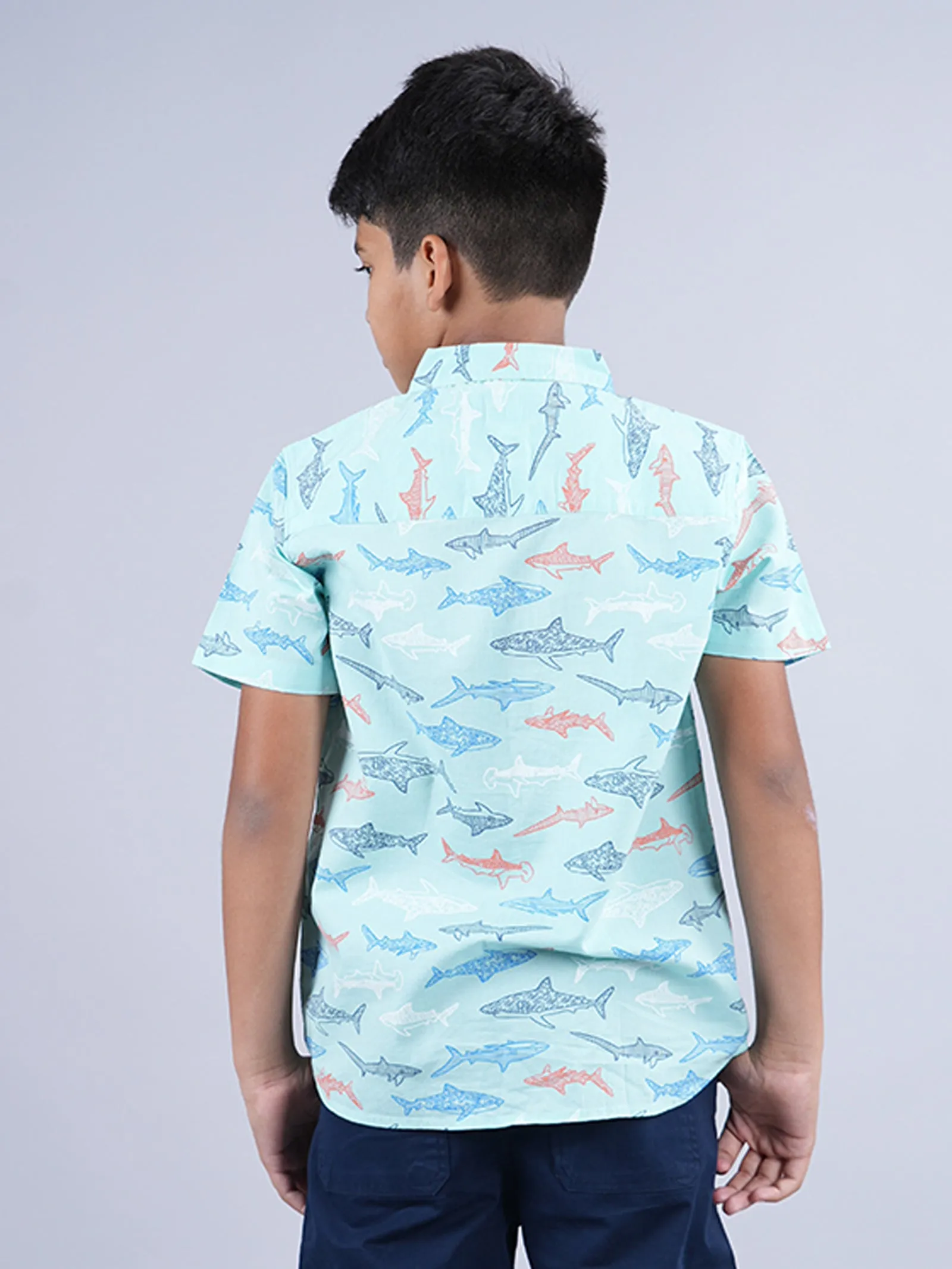 Boys AOP Half Sleeve Shirt