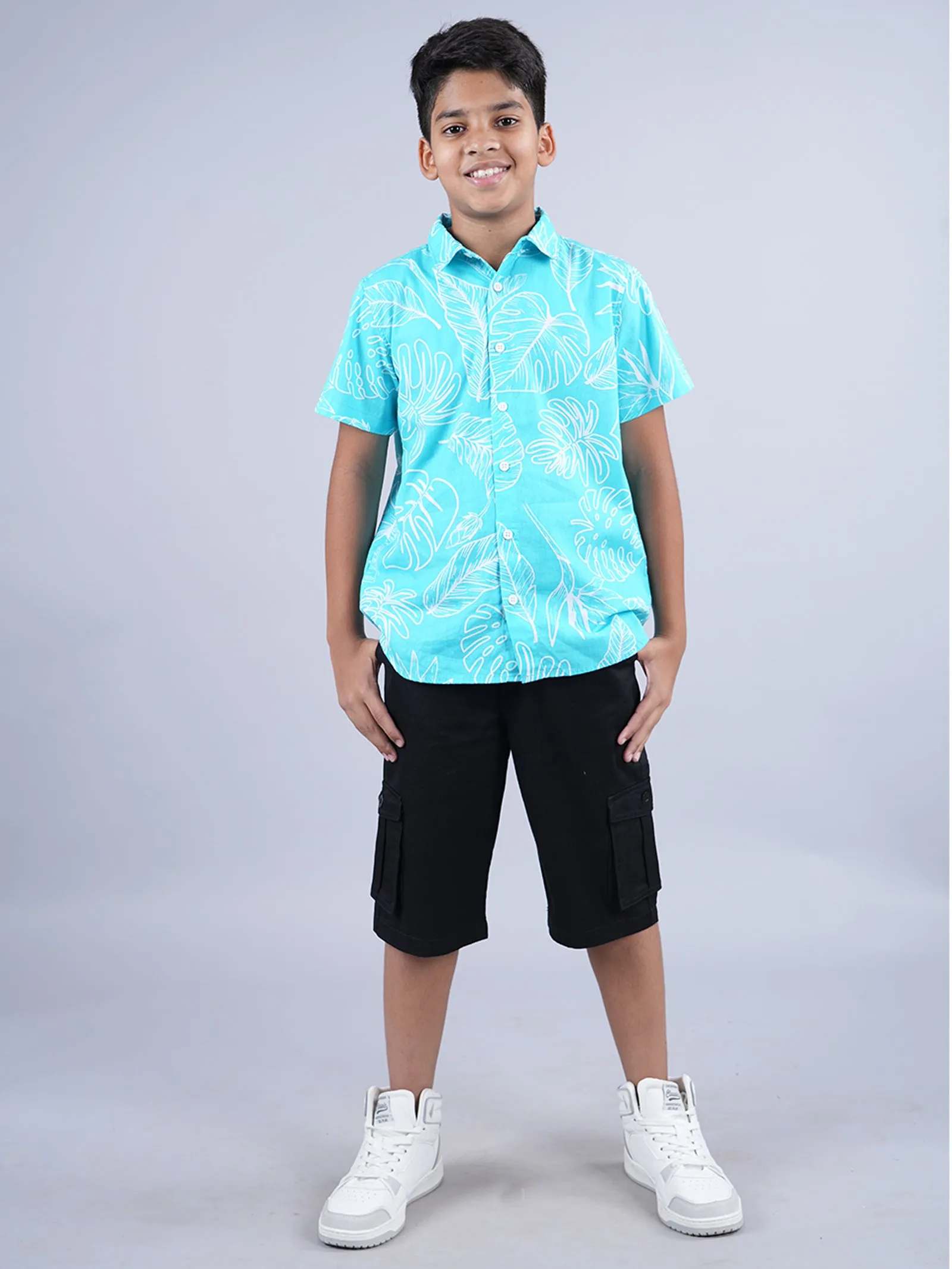 Boys AOP Half Sleeve Shirt