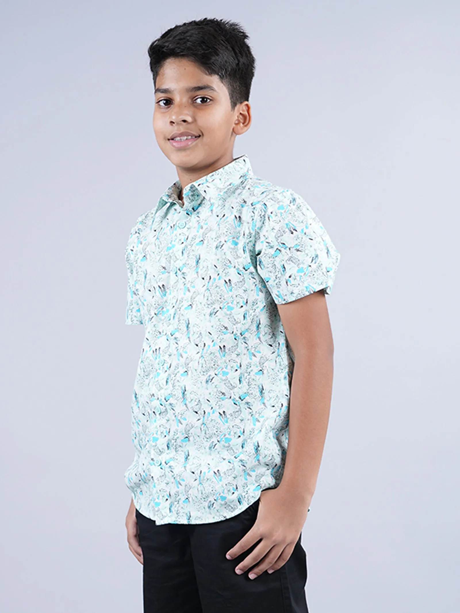 Boys AOP Half Sleeve Shirt