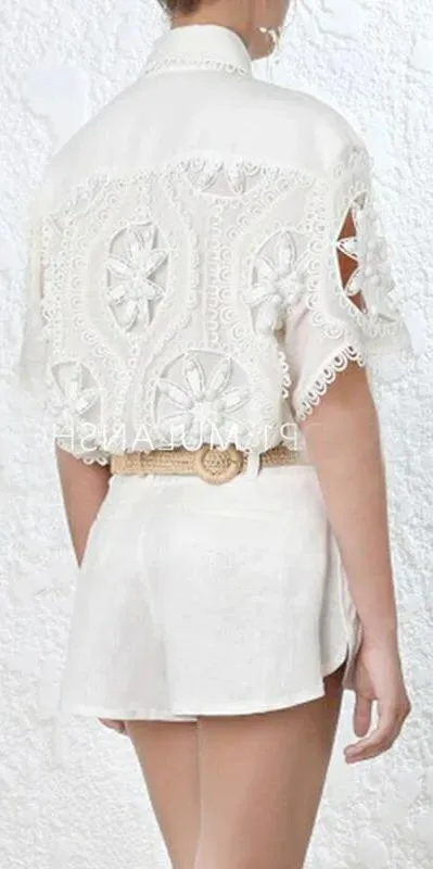 'Breeze' Doily Shirt - White or Black