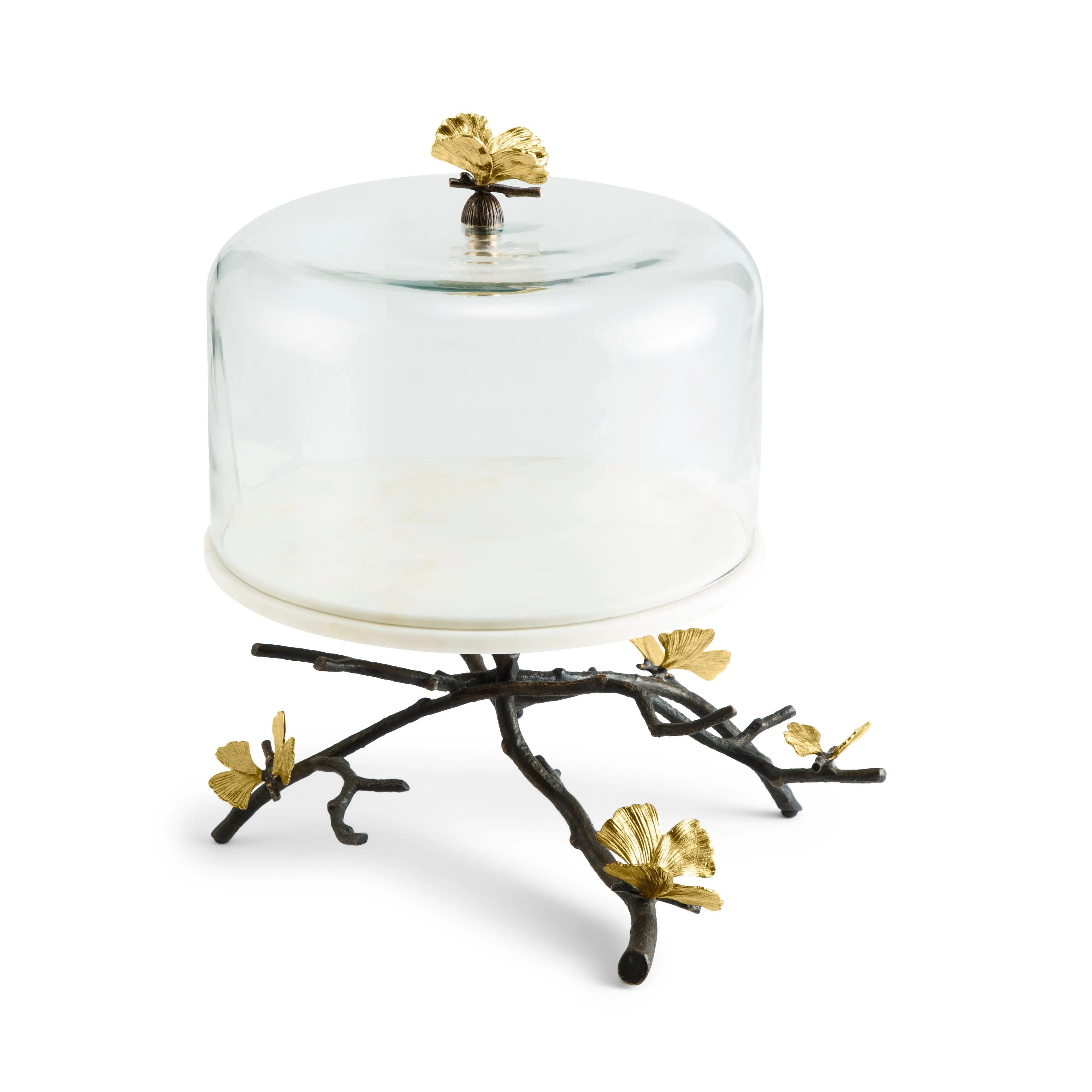 Butterfly Ginkgo Cake Stand with Dome