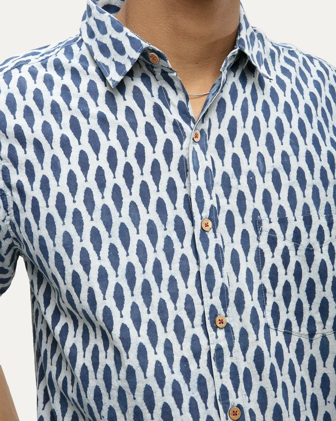 Champaran Indigo Short Sleeve Button Down