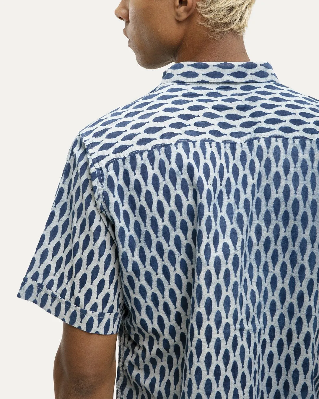 Champaran Indigo Short Sleeve Button Down