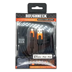 Charging Cable Roughneck Soft Cloth USB to Lightning 10FT 2.4 Amp - 4 Pieces Per Retail Ready Pack 41594