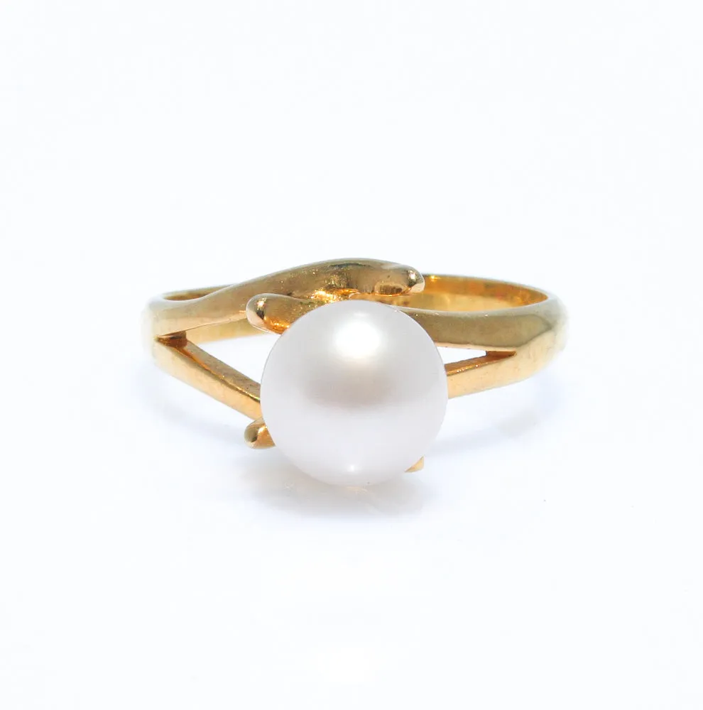 Classic Pearl Ring Gold