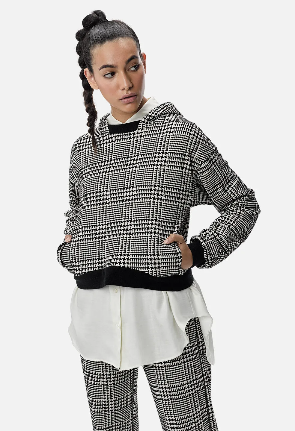 Cofer Hoodie / Houndstooth Ivory