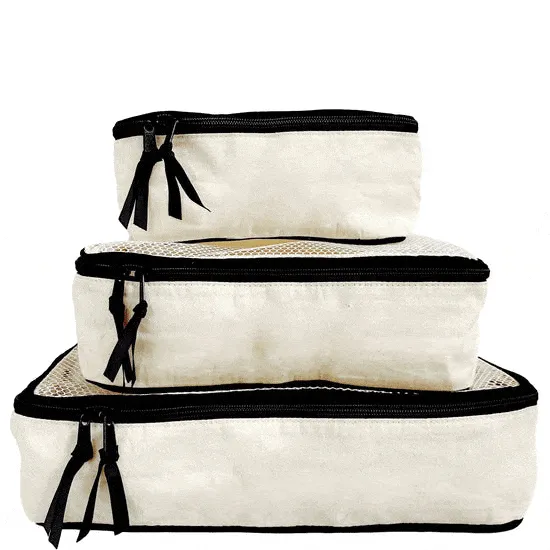 Cotton Packing Cubes, 3-pack Cream