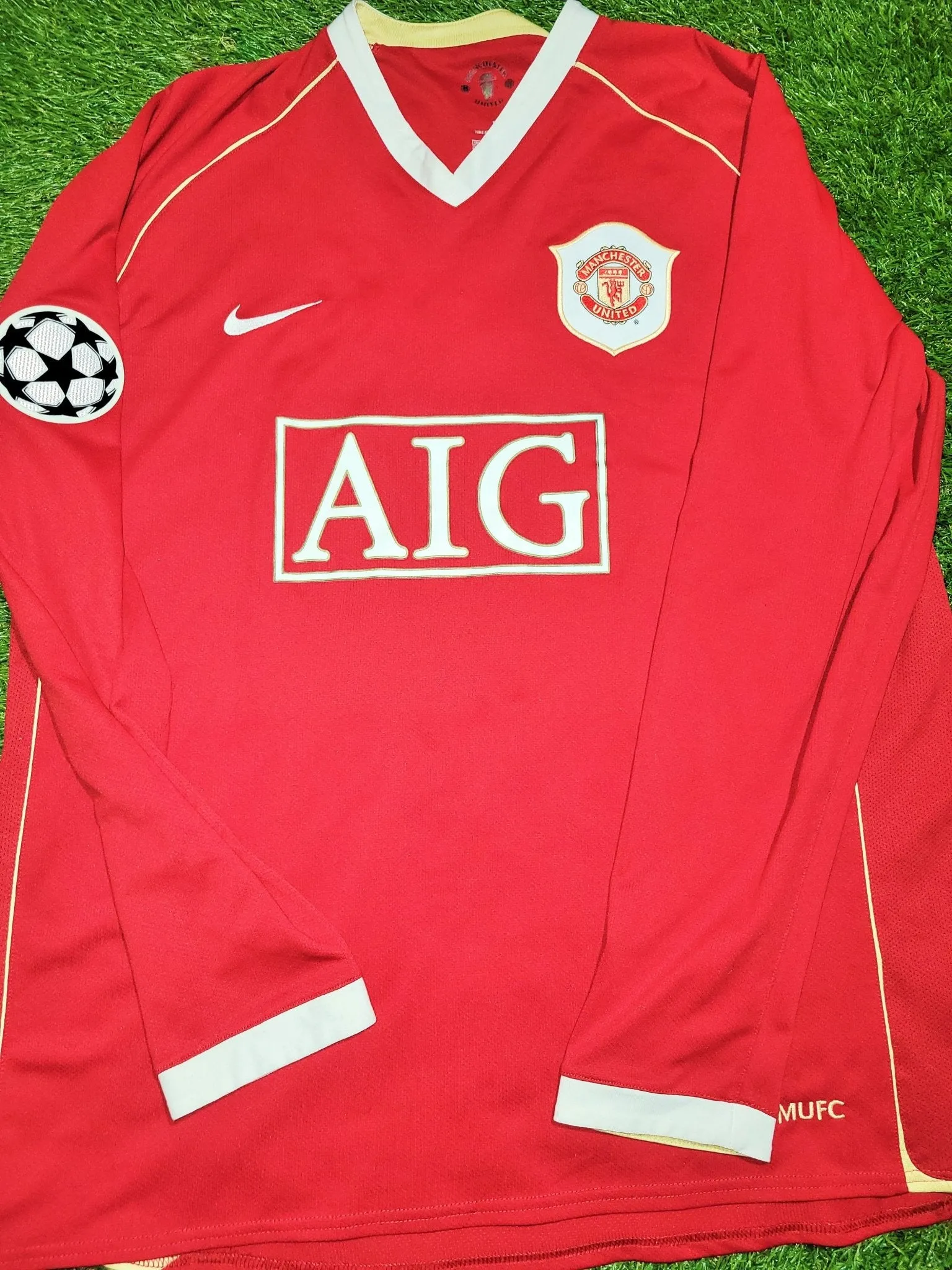 Cristiano Ronaldo Nike Manchester United 2006 2007 UEFA Home Soccer Jersey Shirt XL SKU# H6DHA 146815