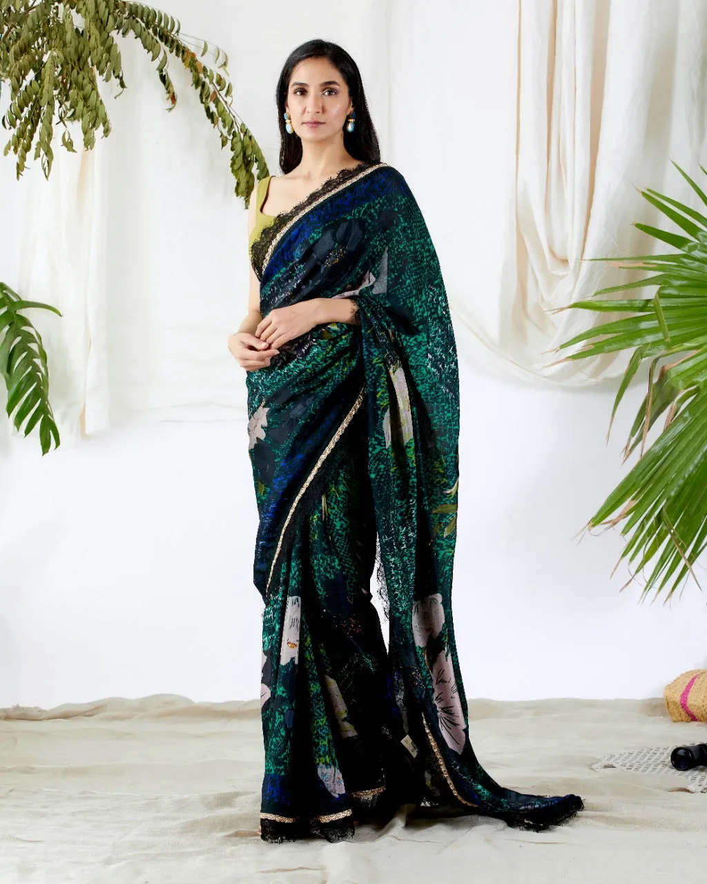 DEEP GREEN SAREES