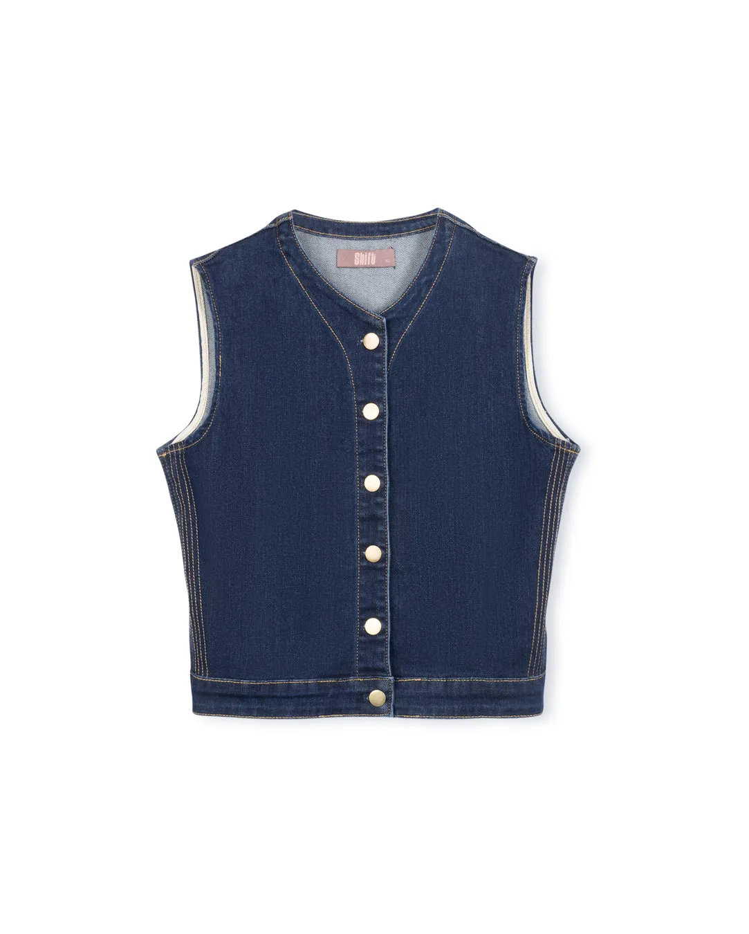 Denim Button Down Vest